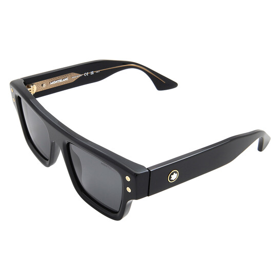 MONTBLANC サングラス Montblanc Smoke Square Men's Sunglasses MB0253S 001 52