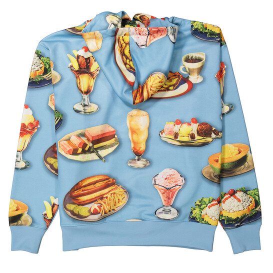 Moschino Blue Fantasy Food Print Cotton-Blend Hoodie, Brand
