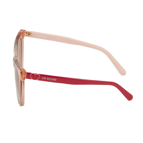 Love Moschino Peach/Peach 56 MM Cat Eye Sunglasses with Dark Pink Arms Moschino Brown Cat Eye Ladies Sunglasses MOL039/S 0Y5V/4S 56  main image 2