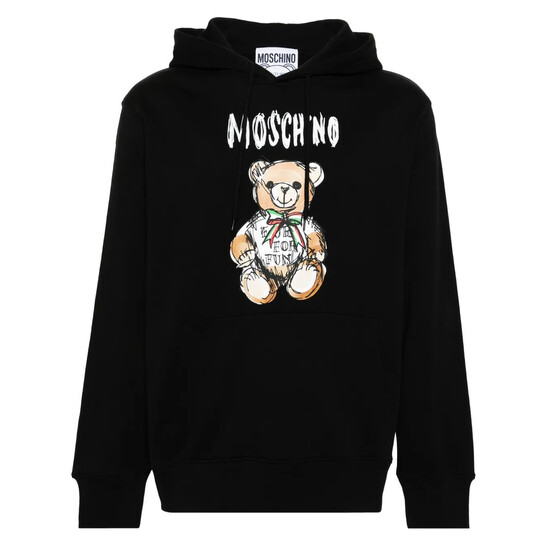 Moschino Drawn Teddy Bear Logo Hoodie, Brand Size 50 ( US Moschino Drawn Teddy Bear Logo Hoodie, Brand Size 50 ( US