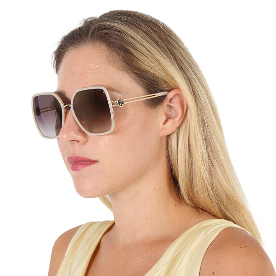 Moschino Gradient Gold Mirror Square Ladies Sunglasses  display picture 1