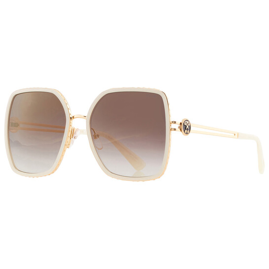 Moschino Gradient Gold Mirror Square Ladies Sunglasses 