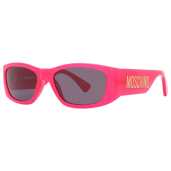 Moschino Grey Rectangular Ladies Sunglasses MOS145/S 0MU1/IR 55
