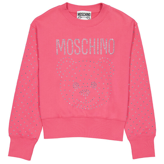 Moschino Ladies Fantasy Print Fucsia Crystal Teddy Bear