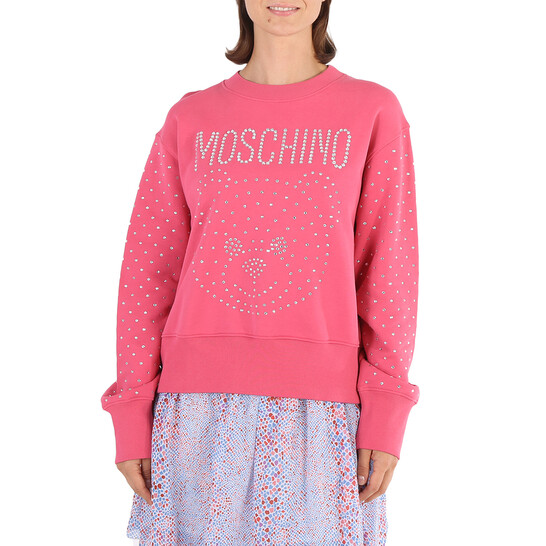 Moschino Ladies Fantasy Print Fucsia Crystal Teddy Bear
