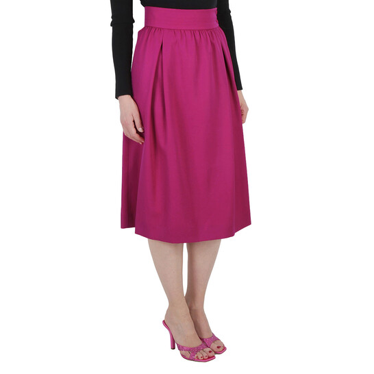 Moschino Ladies Fuchsia Flared Midi Skirt, Brand Size 36 (US Size