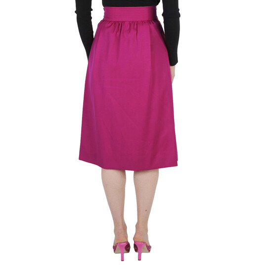 Moschino Ladies Fuchsia Flared Midi Skirt, Brand Size 36 (US