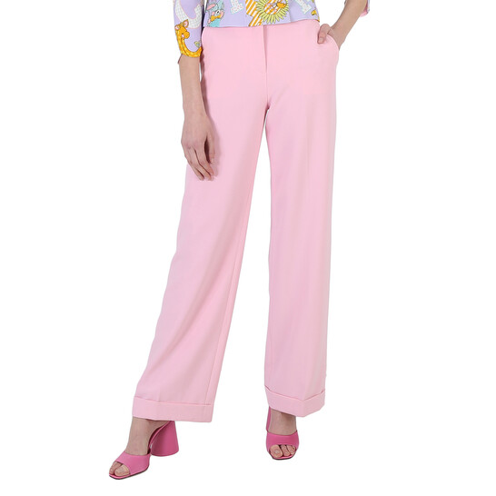 Moschino Ladies Pink Straight-Leg Trousers, Brand Size 36