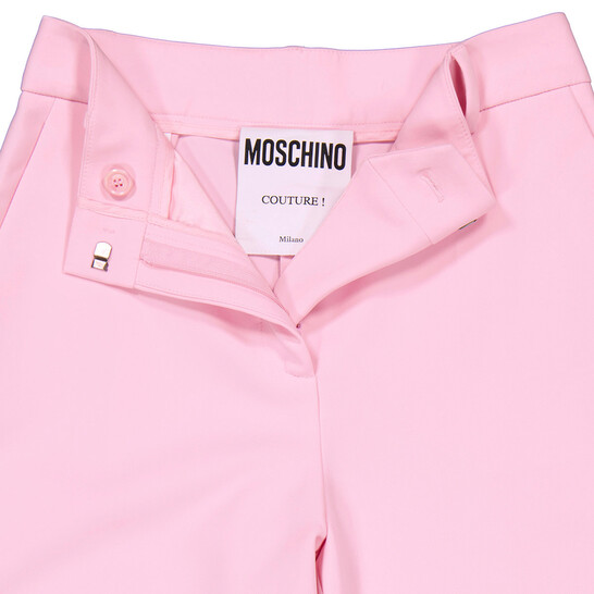 Moschino Ladies Pink Straight-Leg Trousers, Brand Size 36