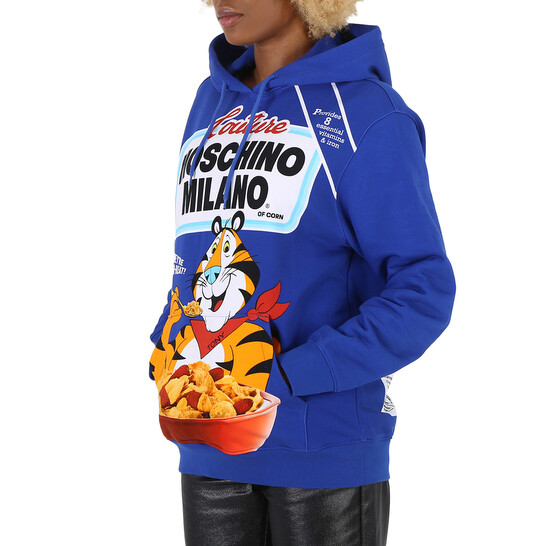 Moschino Tony the Tiger Graphic Hoodie in Blue, Brand Size