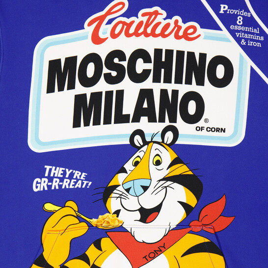 Moschino Tony the Tiger Graphic Hoodie in Blue, Brand Size