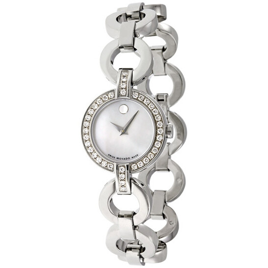 Movado Bela Moda Stainless Steel Diamond Bracelet Ladies 