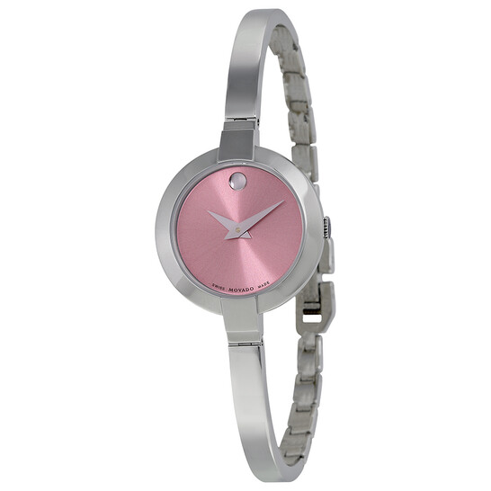 Movado Bela Pink Dial Stainless Steel Bangle Ladies Watch  display picture 2