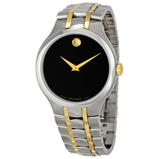 Movado Black Dial Two Tone Men's Watch 0606371