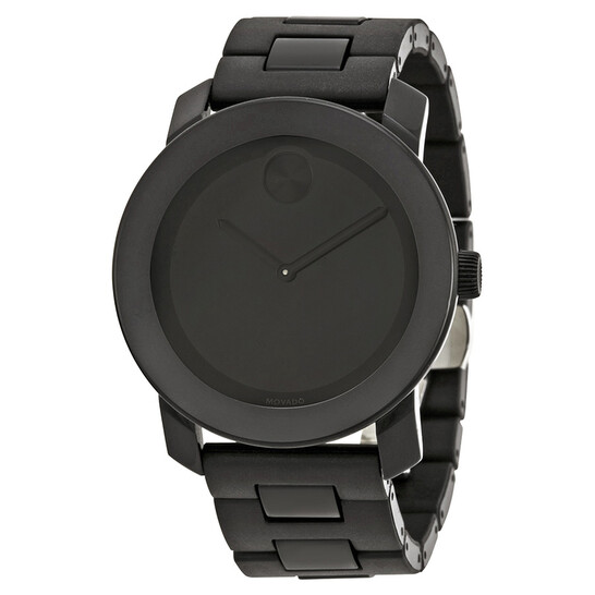 Movado Bold Large Black Dial Black TR90 Composite Men's