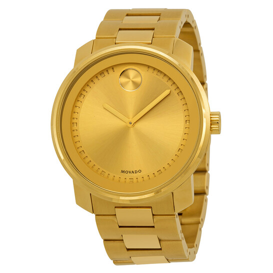 Movado Bold Champagne Dial Yellow Gold-plated Men's Watch 3600258
