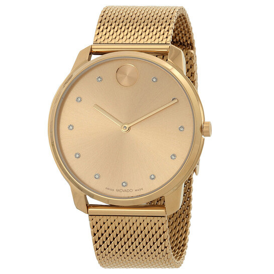 Movado Bold Evolution Quartz Crystal Gold Dial Men