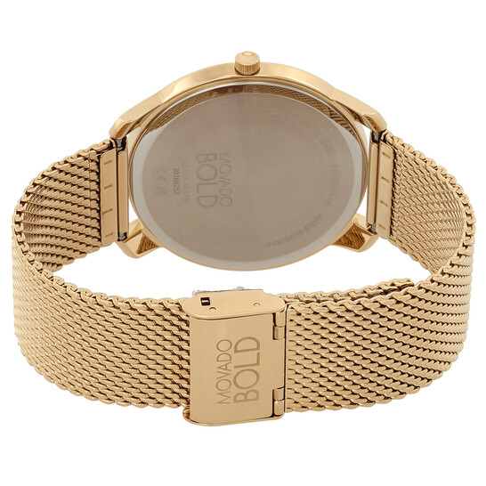 Movado Bold Evolution Quartz Crystal Gold Dial Men's Watch