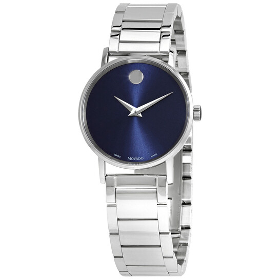 Stainless Steel Movado Bold Light Blue Dial Ladies Watch Movado
