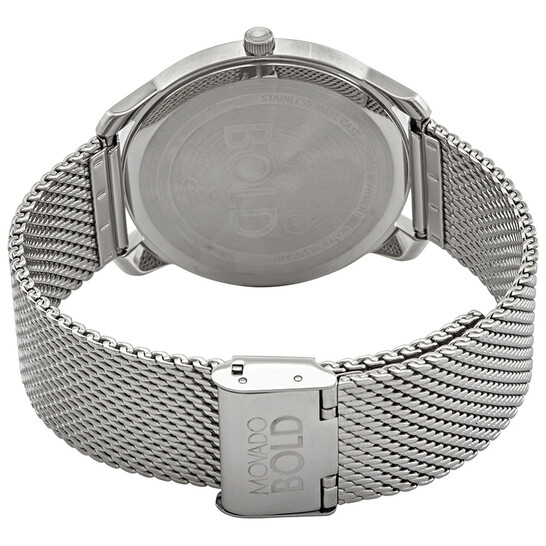 Movado Bold Quartz Silver Dial Stainless Steel Mesh Men
