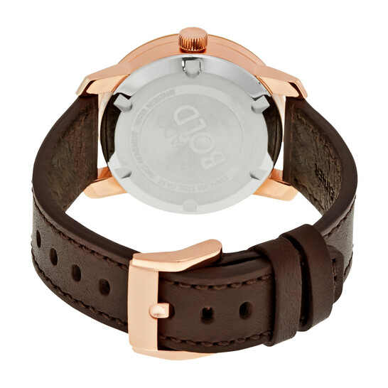 Movado Bold Rose Dial Brown Leather Ladies Watch 3600380 
