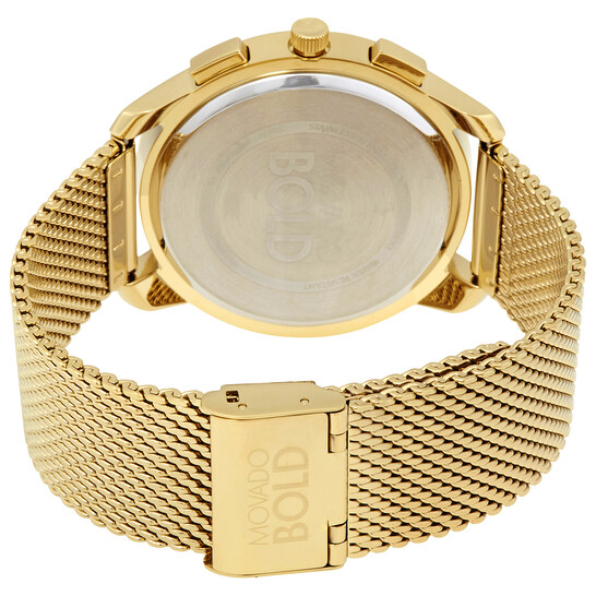Movado Bold Thin Chronograph Quartz Gold Dial Men's Watch 3600634