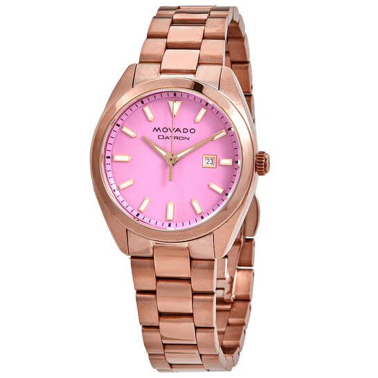 Movado Heritage-Datron Quartz Pink Dial Ladies Watch 3650079