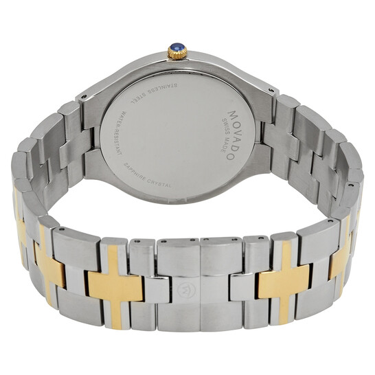 Movado Juro Quartz Black Dial Two-tone Men's Watch 0607443