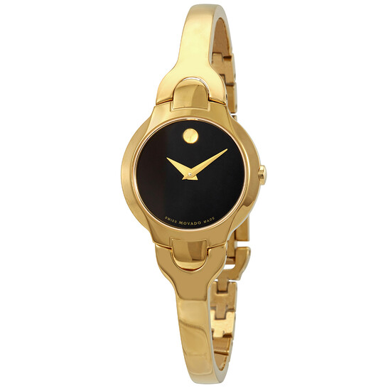 Movado Kara Black Dial Yellow Gold PVD Ladies Watch 0606936  display picture 2