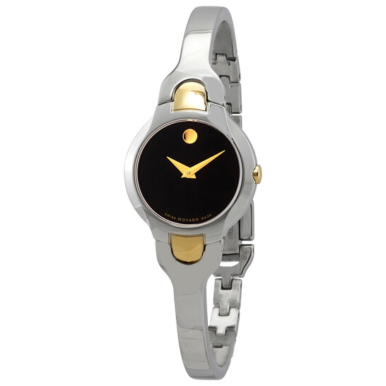 Movado Kara Black and Silver Diamond watch Movado KARA Genuine Round Cut Diamond Black Dial Stainless  main image 4