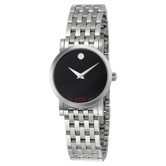 Movado Red Label Black Dial Stainless Steel Ladies Watch 0606107 - 546x546