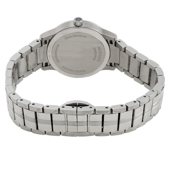 Movado Museum Classic Quartz Black Dial Gold Steel Strap Watch For Women - 0607005