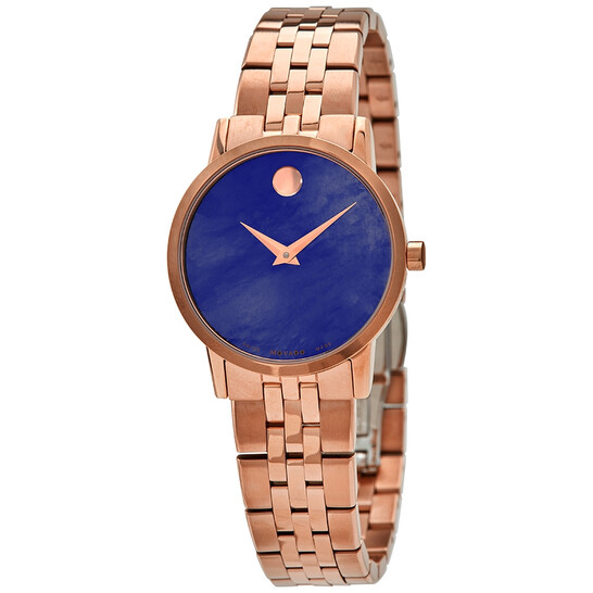 Movado Museum Quartz Blue Mother of Pearl Dial Ladies Watch
