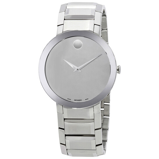 Movado Sapphire Silver Mirror Dial Men's Watch 0607178