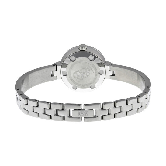 Movado Silver Sunray Dial Silver Stainless Steel Diamond Ladies