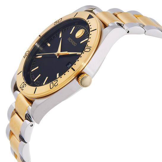 Movado Sport Quartz Black Dial Two-tone Men's Watch 607991