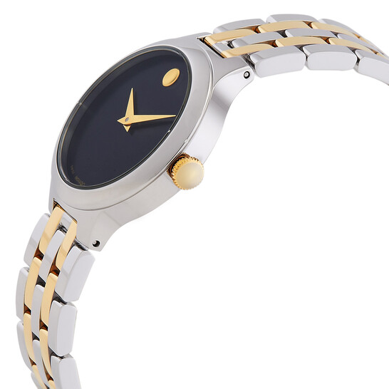 Movado Veturi Quartz Black Dial Ladies Watch 0608045