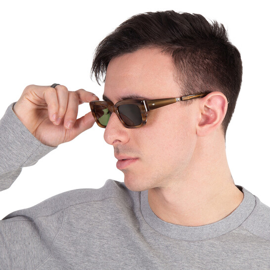 Mr. Leight MAVERICK S Semi-Flat Boxwood Rectangular Sunglasses