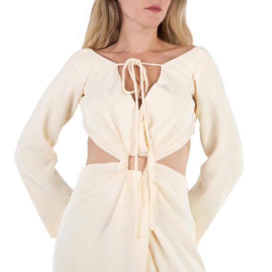 Nanushka Kacela Long Sleeve Front Slit Cut Out Dress, Size