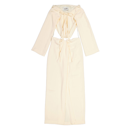 Nanushka Kacela Long Sleeve Front Slit Cut Out Dress, Size