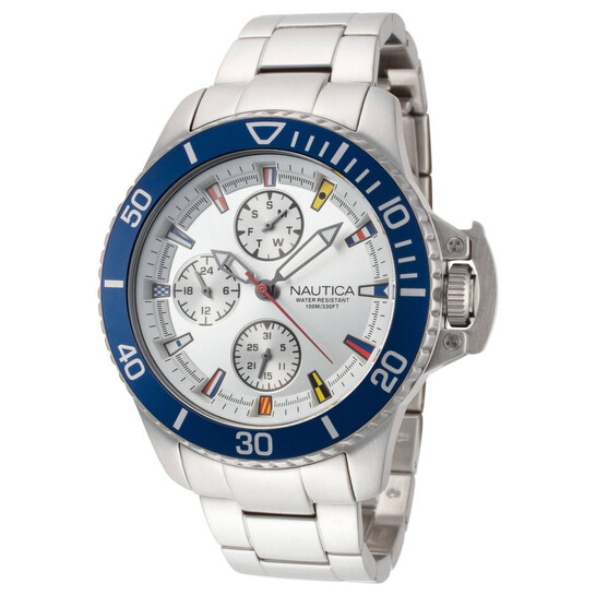 Nautica Bayside Chronograph Quartz White Dial Men's Watch NAPBYS004 ...