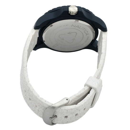 Nautica Finn World N83 NAPFWS301 Orologio Uomo 45mm - Plastica Tide, Quadrante Bianco, Cinturino PU Grano, Blu - 3