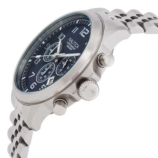 OMAN10　Ocean Blue Nautica NCT Blue Ocean Chronograph Quartz Blue Dial Men's