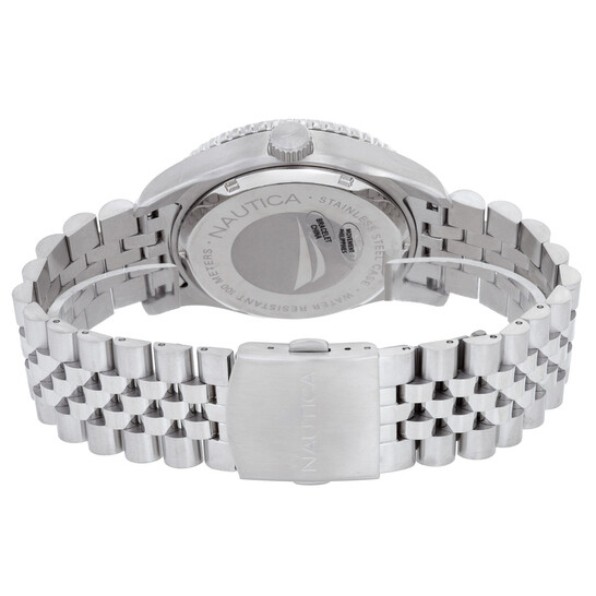 Nautica NAPPBF139 Orologio Iconic Collection – Cassa 43 Mm Argento, Quadrante Nero, Lunetta Bicolore Blu/rossa, Cinturino In Acciaio - 3