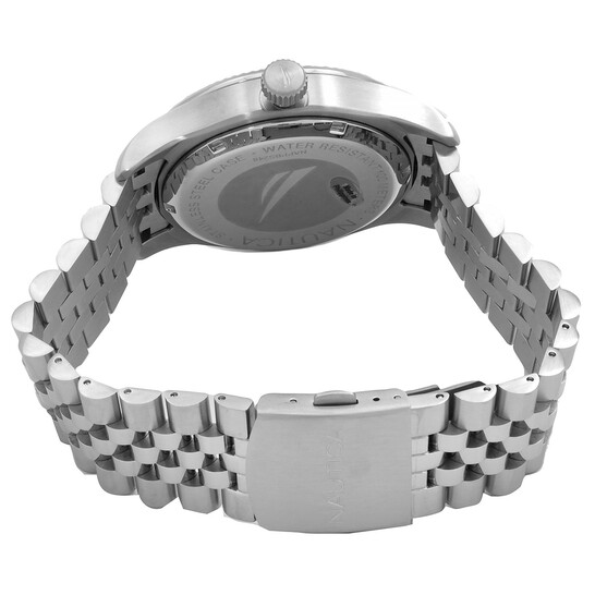 Nautica Orologio Casual NAPPBF139 – Cassa 43 Mm Acciaio, Quadrante Nero, Cinturino Acciaio, Impermeabile 100m