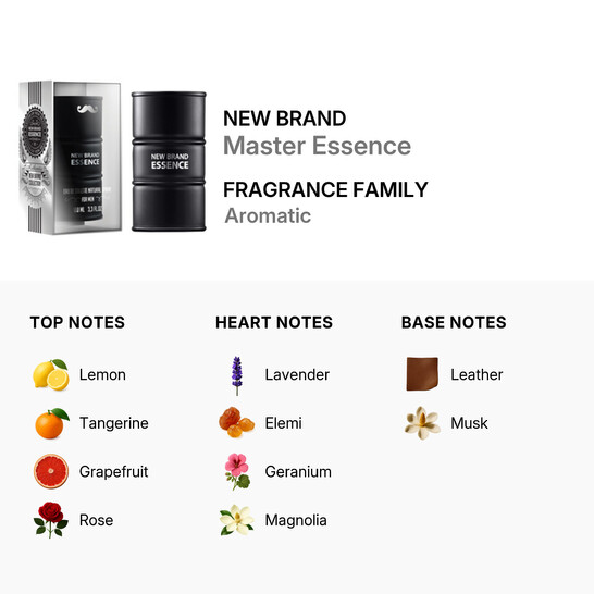 New Brand Men's Master Essence EDT Spray 3.4 oz Fragrances