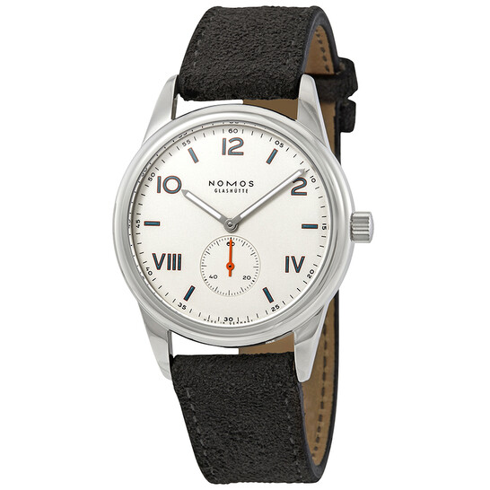 Nomos Club Campus White Dial Black Leather Men's Watch 735