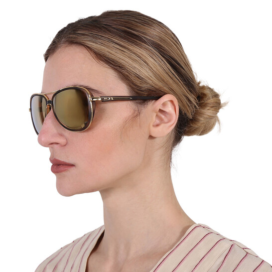 Oakley Rose Gold Polarized Aviator Sunglasses Face Oakley Prizm