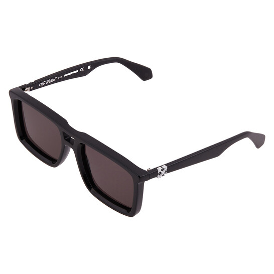 さおり Off-White STRATFORD Dark Grey Square Unisex Sunglasses