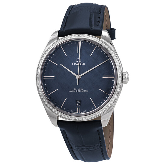 Omega De Ville Tresor Diamond Blue Dial Men's Watch 435.18